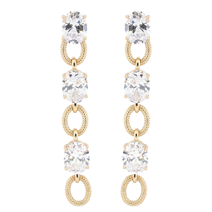 Сережки Xuping QQMM Позолота 18K пусети Підвіски з фіанітами фото №1 Сережки Xuping QQMM Позолота 18K пусети Підвіски з фіанітами фото №1