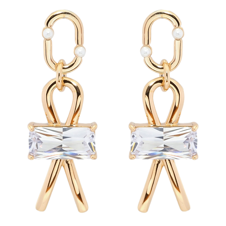 Сережки Xuping QQMM Позолота 18K пусети Підвіски пельки з фіанітами фото №1