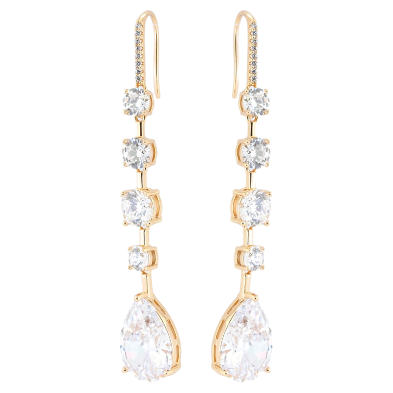 Серьги Xuping QQMM Позолота 18K французский замок Подвески с фианитами фото №1 Серьги Xuping QQMM Позолота 18K французский замок Подвески с фианитами фото №1