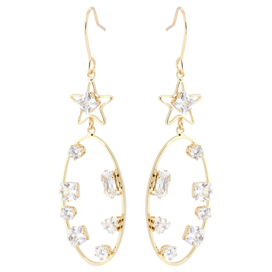 Сережки Xuping QQMM Позолота 18K французький замок Декоративні підвіски з фіанітами фото №1