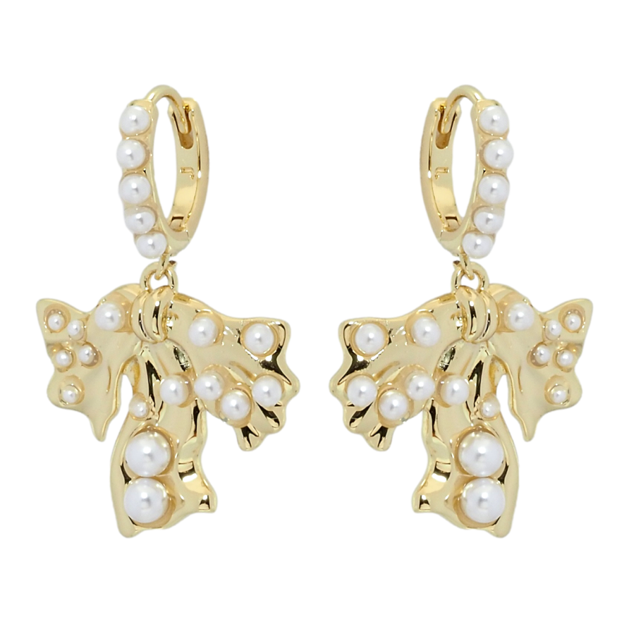 Серьги Xuping QQMM Позолота 14K подвески на колечках Декоративные подвески с россыпью жемчуга фото №1