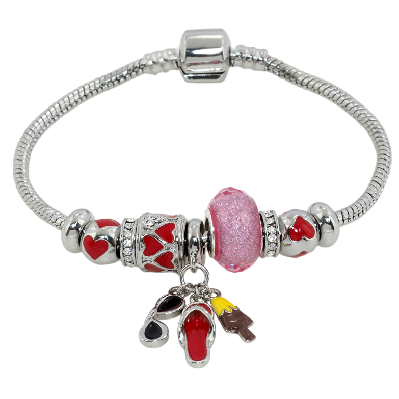 Браслет Xuping QQMM Родій У стилі Pandora Ювелірний шнур з декоративними намистинами довжина 18.5см х 3мм фото №1