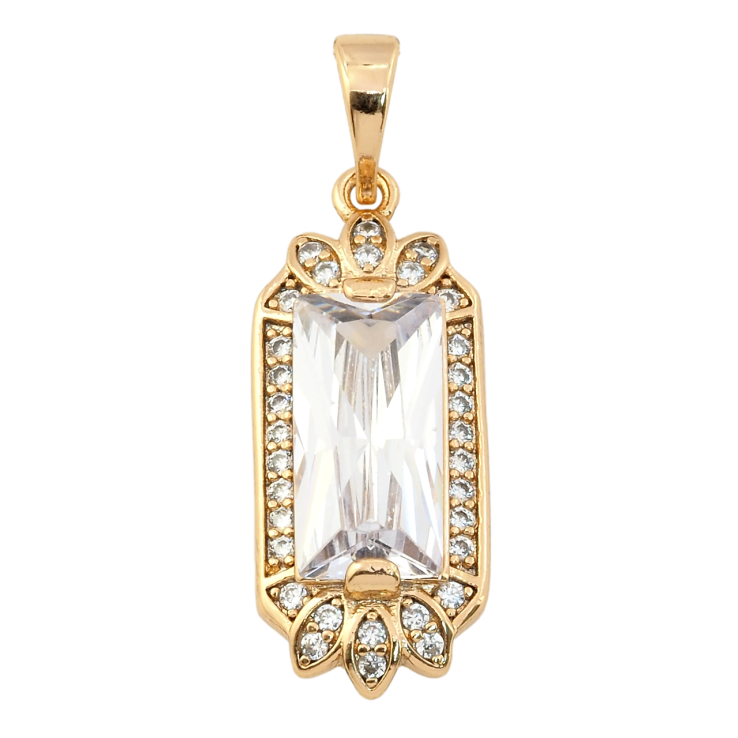 Кулон Xuping Позолота 18K Фианит в декоративной оправе для цепочки до 5мм фото №15