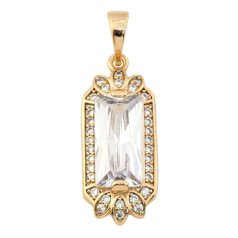 Кулон Xuping Позолота 18K Фианит в декоративной оправе для цепочки до 5мм фото №1