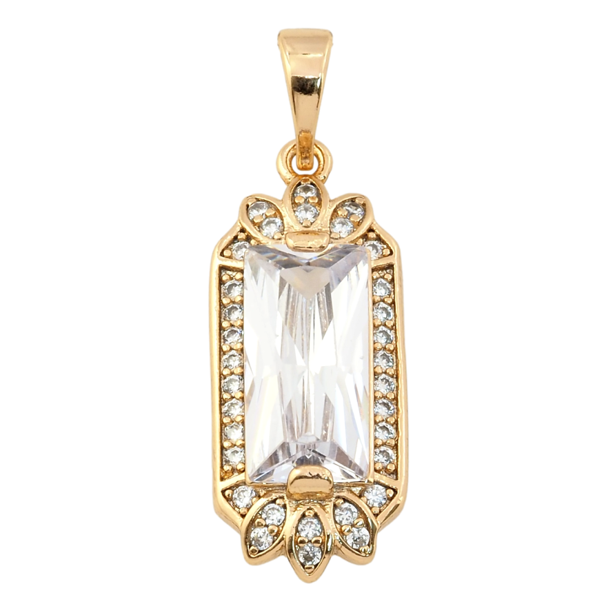 Кулон Xuping Позолота 18K Фианит в декоративной оправе для цепочки до 5мм фото №1