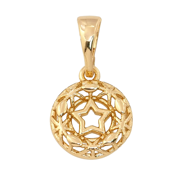 Кулон Xuping Позолота 18K Різьблене коло із зірочкою для ланцюжка до 5мм фото №1