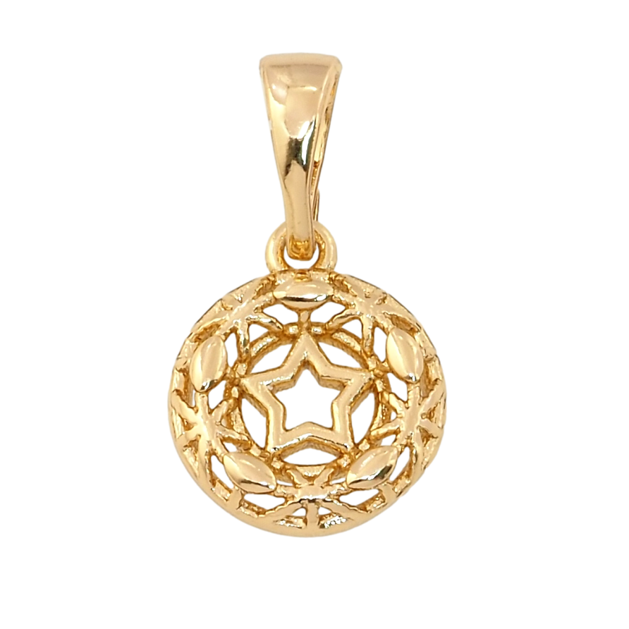 Кулон Xuping Позолота 18K Різьблене коло із зірочкою для ланцюжка до 5мм фото №1