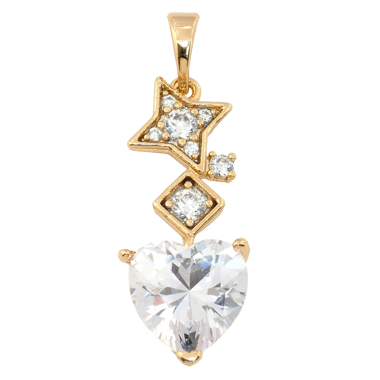 Кулон Xuping Позолота 18K Кристальное сердечко для цепочки до 5мм фото №1 Кулон Xuping Позолота 18K Кристальное сердечко для цепочки до 5мм фото №1