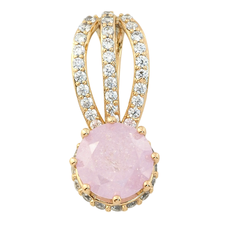 Кулон Xuping Позолота 18K Розовый фианит на декоративной петельке с цирконием для цепочки до 7мм фото №1 Кулон Xuping Позолота 18K Розовый фианит на декоративной петельке с цирконием для цепочки до 7мм фото №1