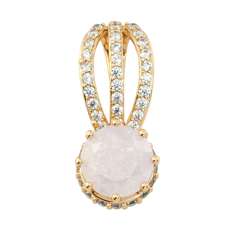 Кулон Xuping Позолота 18K Светло-розовый фианит на декоративной петельке с цирконием для цепочки до 7мм фото №1 Кулон Xuping Позолота 18K Светло-розовый фианит на декоративной петельке с цирконием для цепочки до 7мм фото №1