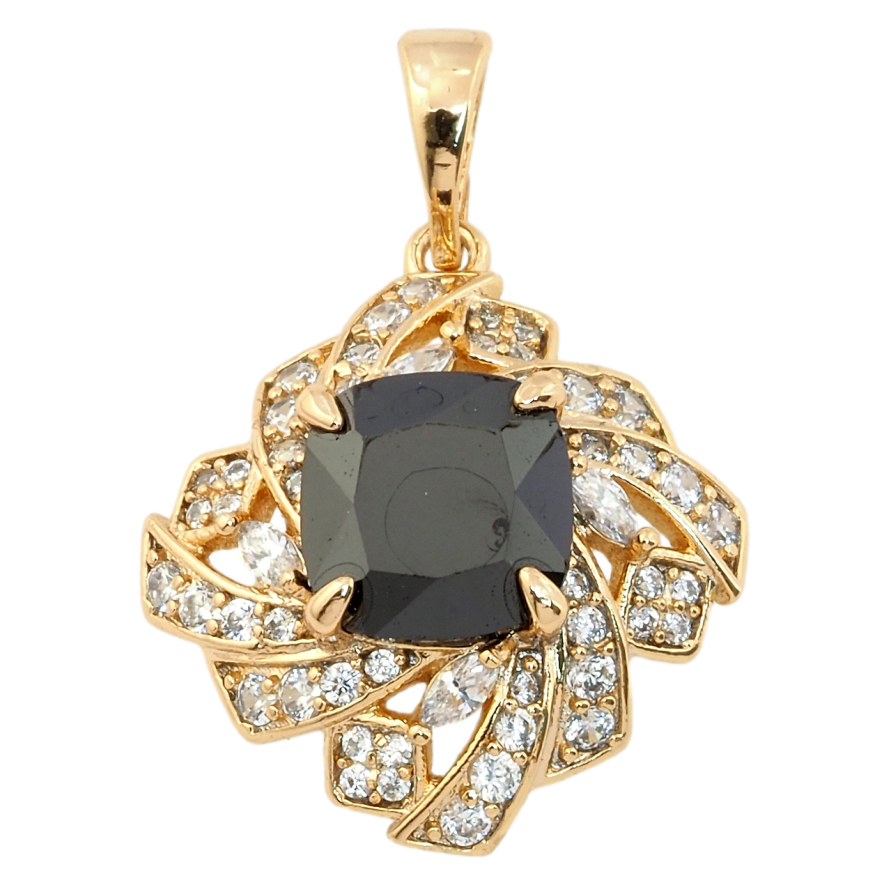 Кулон Xuping Позолота 18K Черный фианит с инкрустацией цирконием для цепочки до 5мм фото №1