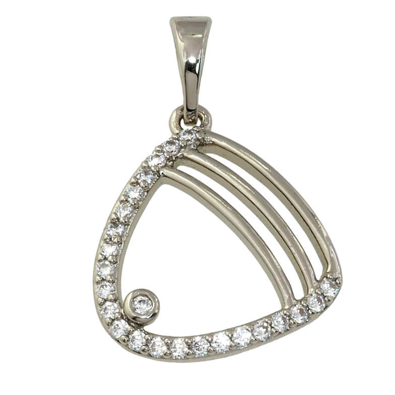 Кулон Xuping Родий Фигурный с цирконием для цепочки до 5мм фото №1 Кулон Xuping Родий Фигурный с цирконием для цепочки до 5мм фото №1