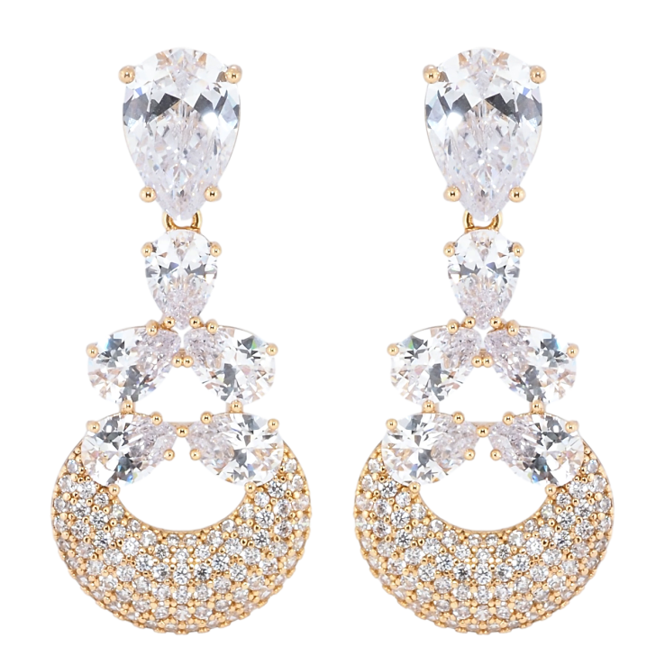 Серьги Xuping Позолота 18K пусеты Декоративные кристальные подвески фото №13