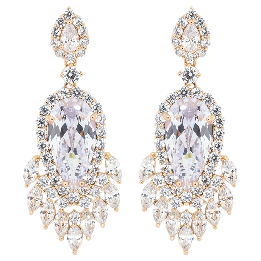 Серьги Xuping Позолота 18K пусеты Роскошные кристальные подвески фото №1 Серьги Xuping Позолота 18K пусеты Роскошные кристальные подвески фото №1