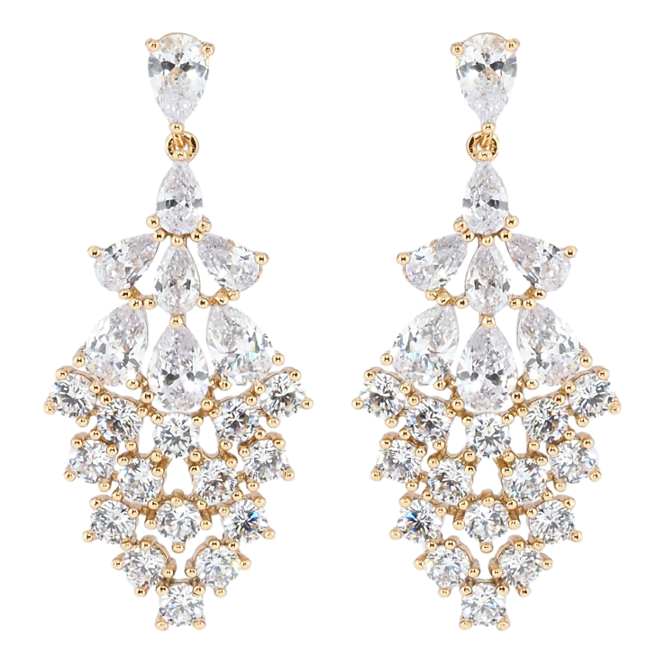 Серьги Xuping Позолота 18K пусеты Роскошные кристальные подвески фото №25