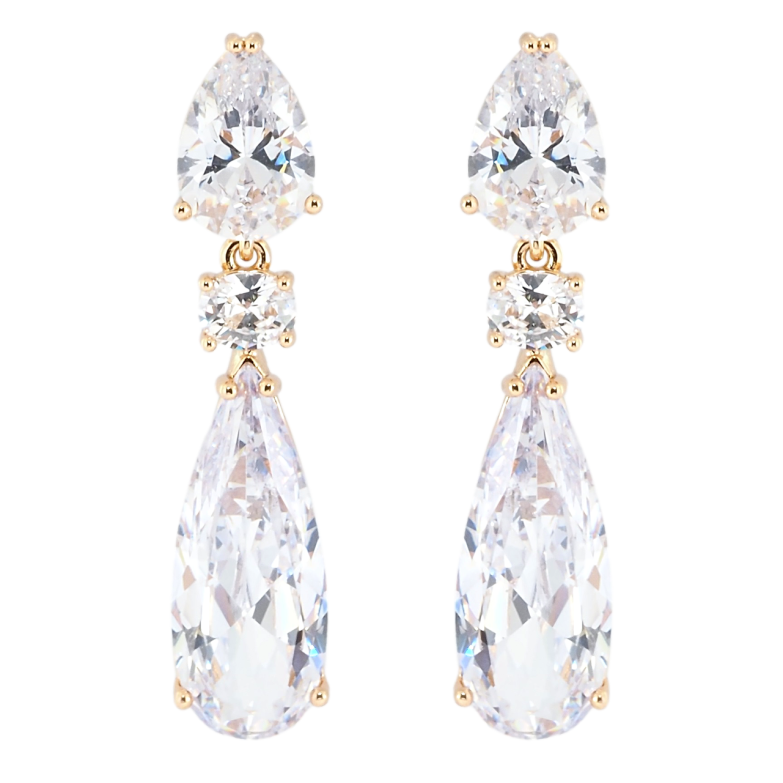 Сережки Xuping Позолота 18K пусети Кришталеві підвіски фото №1 Сережки Xuping Позолота 18K пусети Кришталеві підвіски фото №1