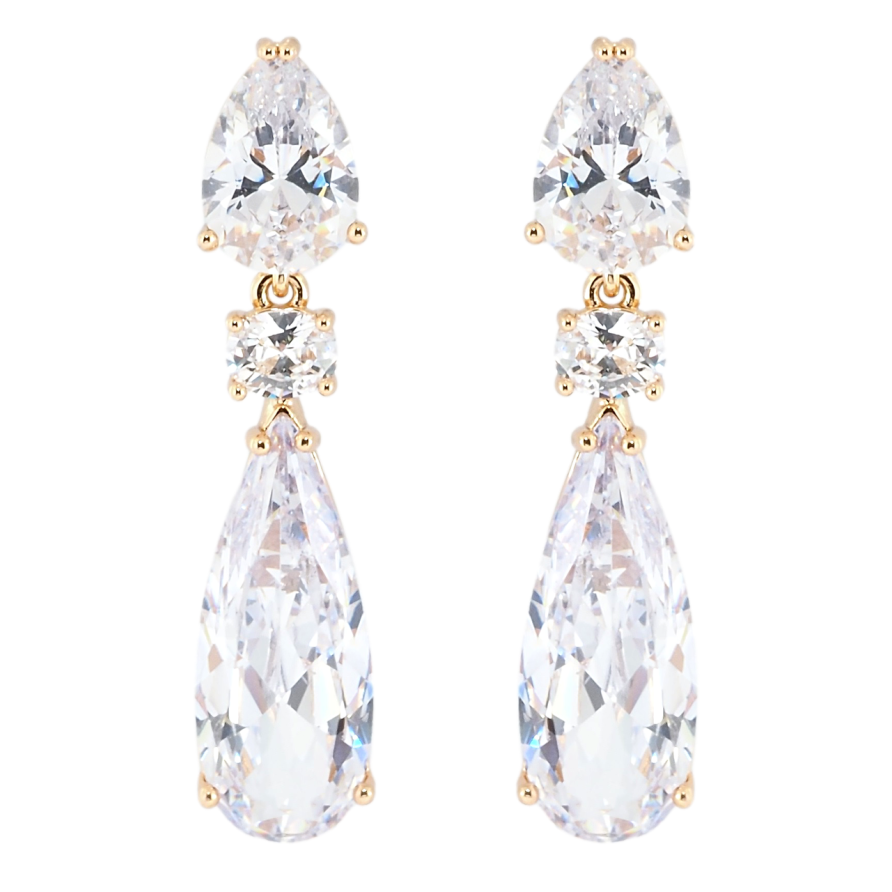 Серьги Xuping Позолота 18K пусеты Кристальные подвески фото №1 Серьги Xuping Позолота 18K пусеты Кристальные подвески фото №1