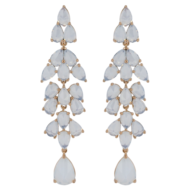 Сережки Xuping Позолота 18K пусети Елегантні підвіски з білими фіанітами фото №14