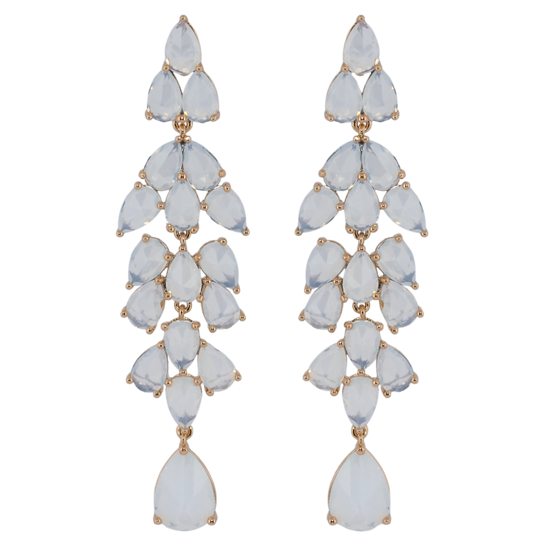 Сережки Xuping Позолота 18K пусети Елегантні підвіски з білими фіанітами фото №1