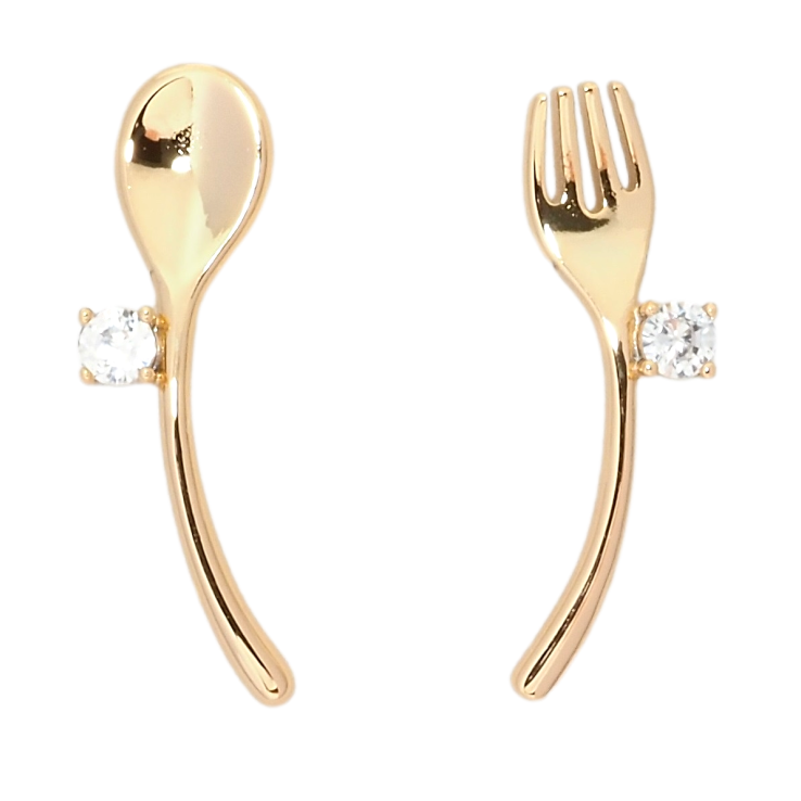 Сережки Xuping Позолота 18K пусети Ложка з виделкою фото №17