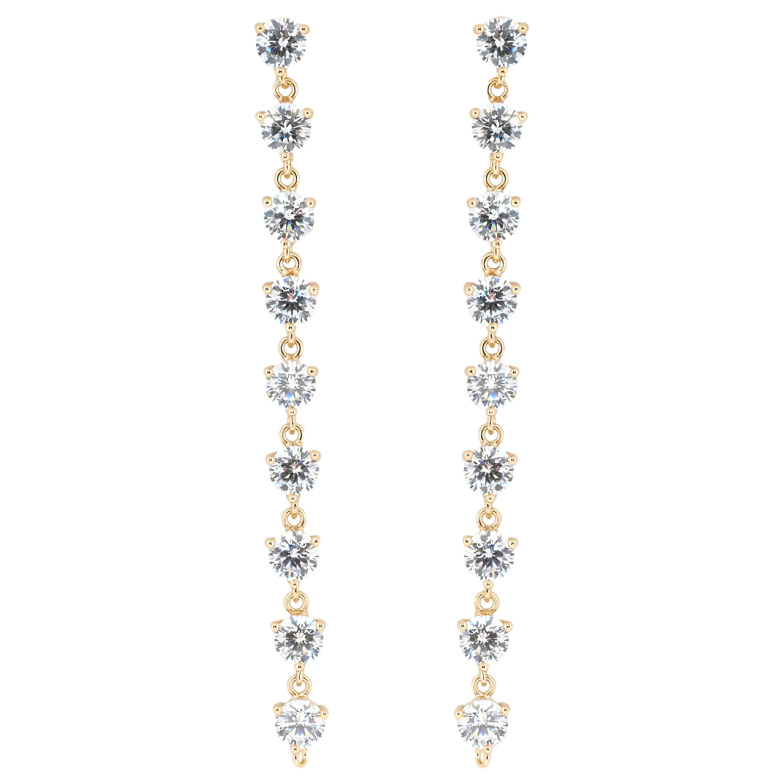 Серьги Xuping Позолота 18K пусеты Кристальные подвески фото №1