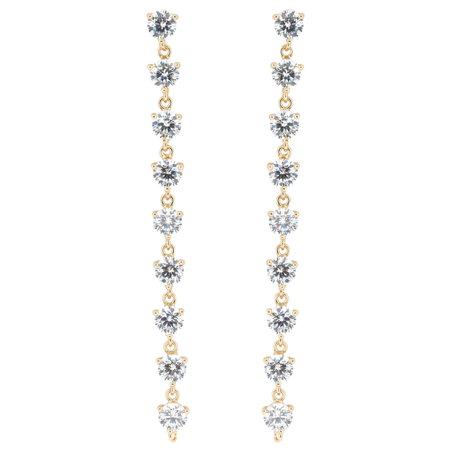 Сережки Xuping Позолота 18K пусети Кришталеві підвіски фото №1