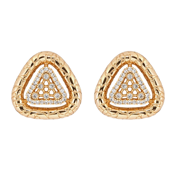 Серьги Xuping Позолота 18K пусеты Треугольники с цирконием фото №20