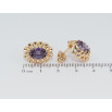 Серьги Xuping Позолота 18K пусеты Декоративные овалы с фиолетовыми фианитами фото №2