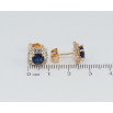 Сережки Xuping Позолота 18K пусети Кришталеві ромби з синіми фіанітами 10х10мм фото №2