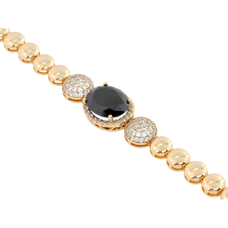 Браслет Xuping Позолота 18K Доріжка кульок із вставкою чорний фіаніт довжина з дод. замком 17,19см х 6мм фото №21 Браслет Xuping Позолота 18K Доріжка кульок із вставкою чорний фіаніт довжина з дод. замком 17,19см х 6мм фото №21