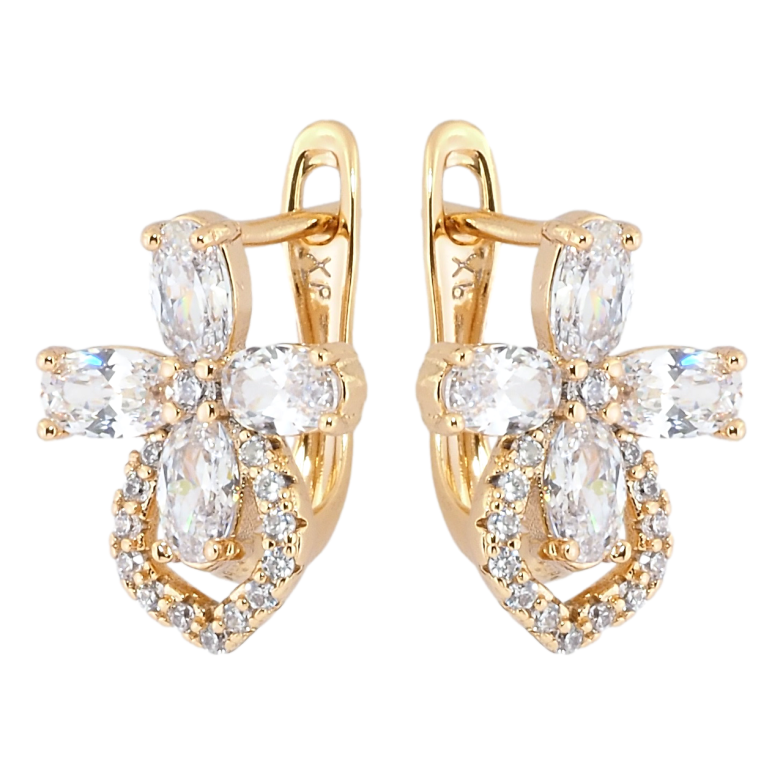 Серьги Xuping Позолота 18K английский замок Кристальные цветочки фото №1 Серьги Xuping Позолота 18K английский замок Кристальные цветочки фото №1