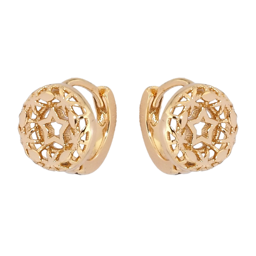 Сережки Xuping Позолота 18K колечка Різьблений візерунок зірочки фото №1