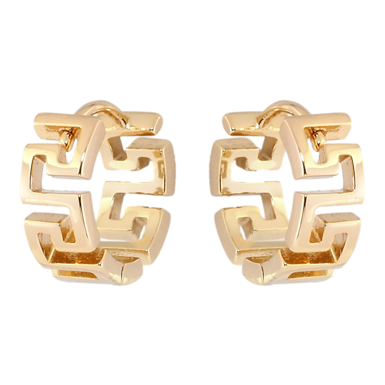 Серьги Xuping Позолота 18K колечки Греческий орнамент фото №1