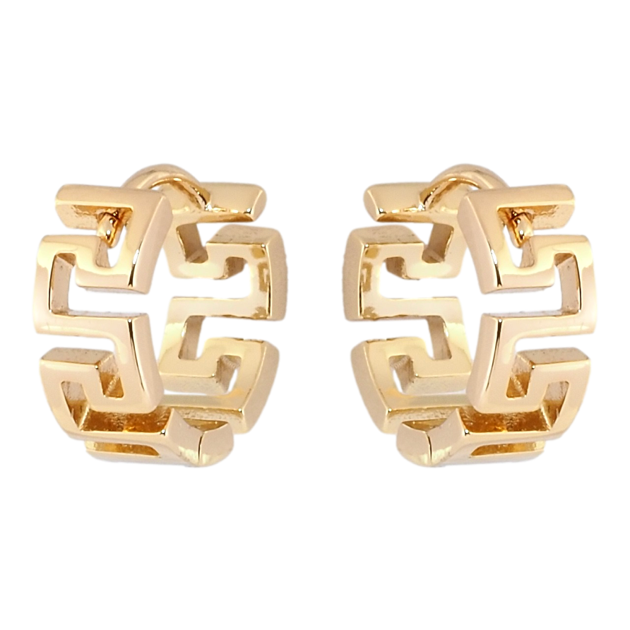 Серьги Xuping Позолота 18K колечки Греческий орнамент фото №1