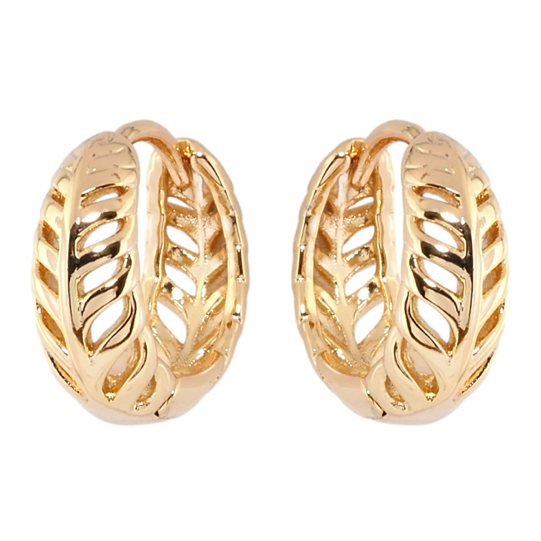 Серьги Xuping Позолота 18K колечки Перо фото №1