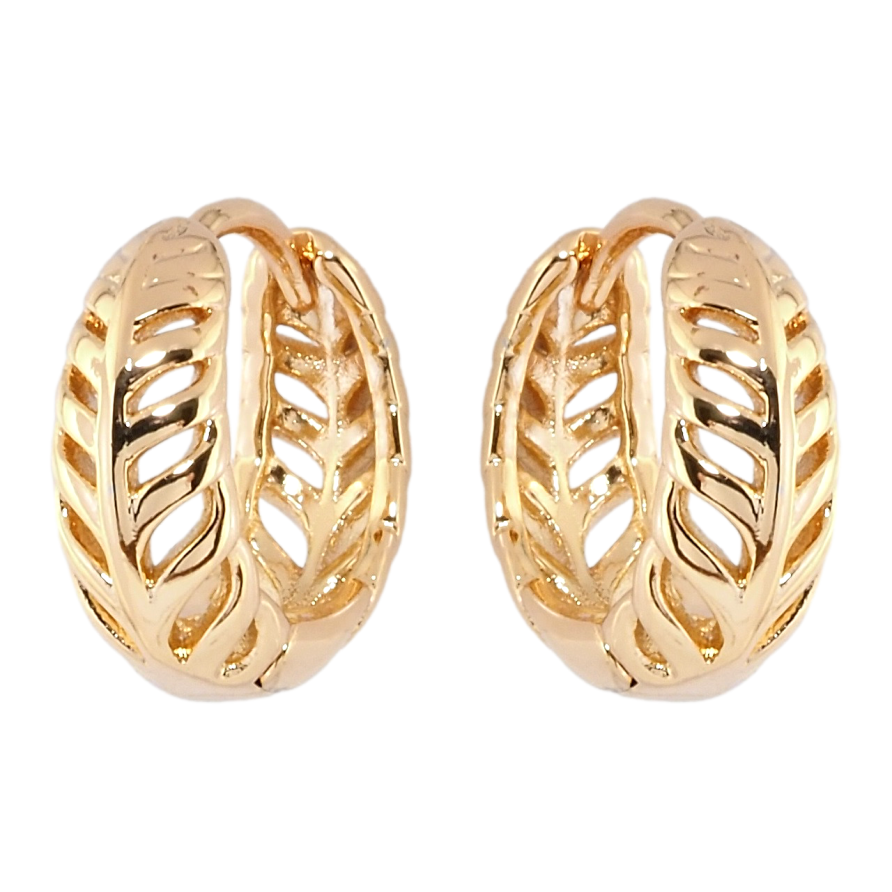 Сережки Xuping Позолота 18K колечка Перо фото №1