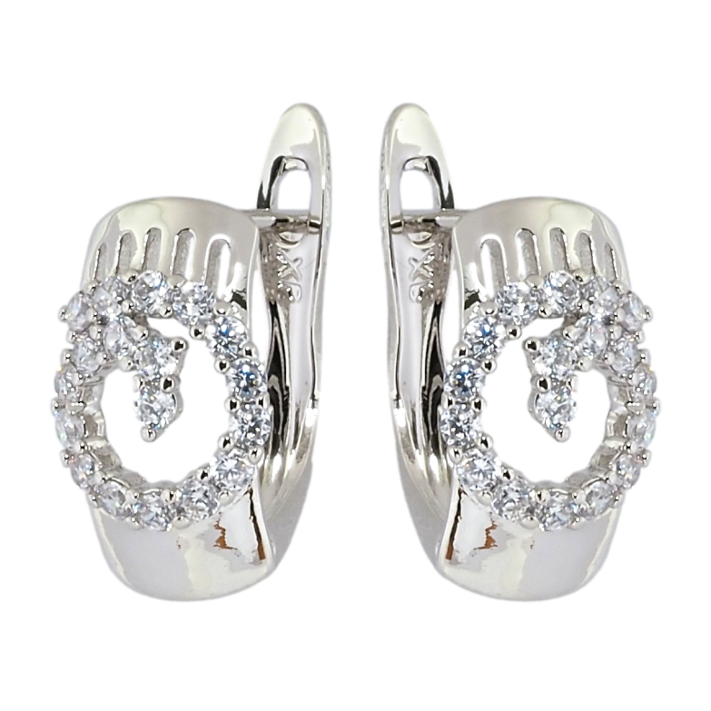 Сережки Xuping Родій англійський замок Декоративний візерунок з цирконієм фото №1