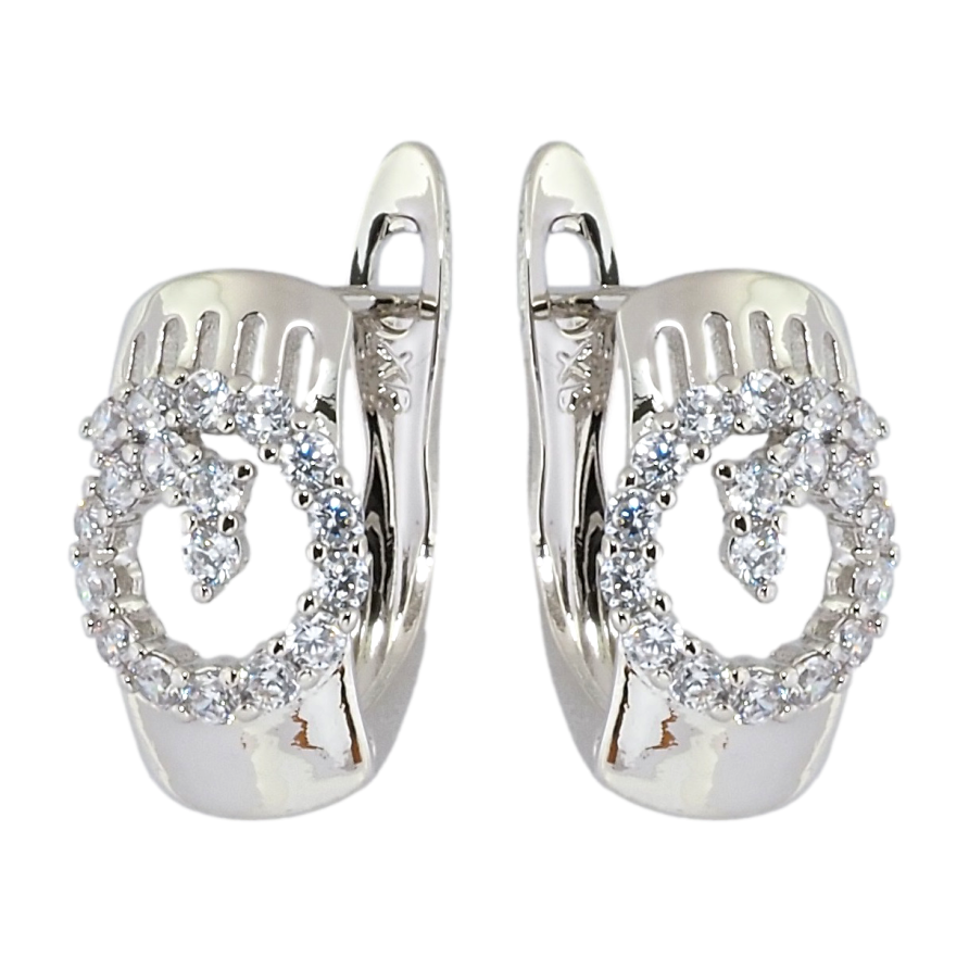 Серьги Xuping Родий английский замок Декоративный узор с цирконием фото №1 Серьги Xuping Родий английский замок Декоративный узор с цирконием фото №1