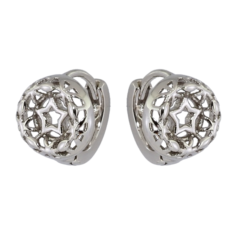 Сережки Xuping Родій колечка Різьблені колечка з візерунком зірочка фото №1