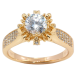 Кольцо Xuping Позолота 18K Декоративный цветок с кристаллом фото №1 Кольцо Xuping Позолота 18K Декоративный цветок с кристаллом фото №1