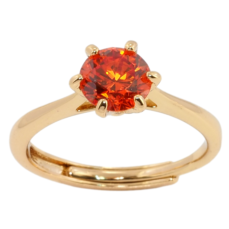 Кольцо Xuping Позолота 18K Оранжевый фианит, ø 7мм фото №13 Кольцо Xuping Позолота 18K Оранжевый фианит, ø 7мм фото №13