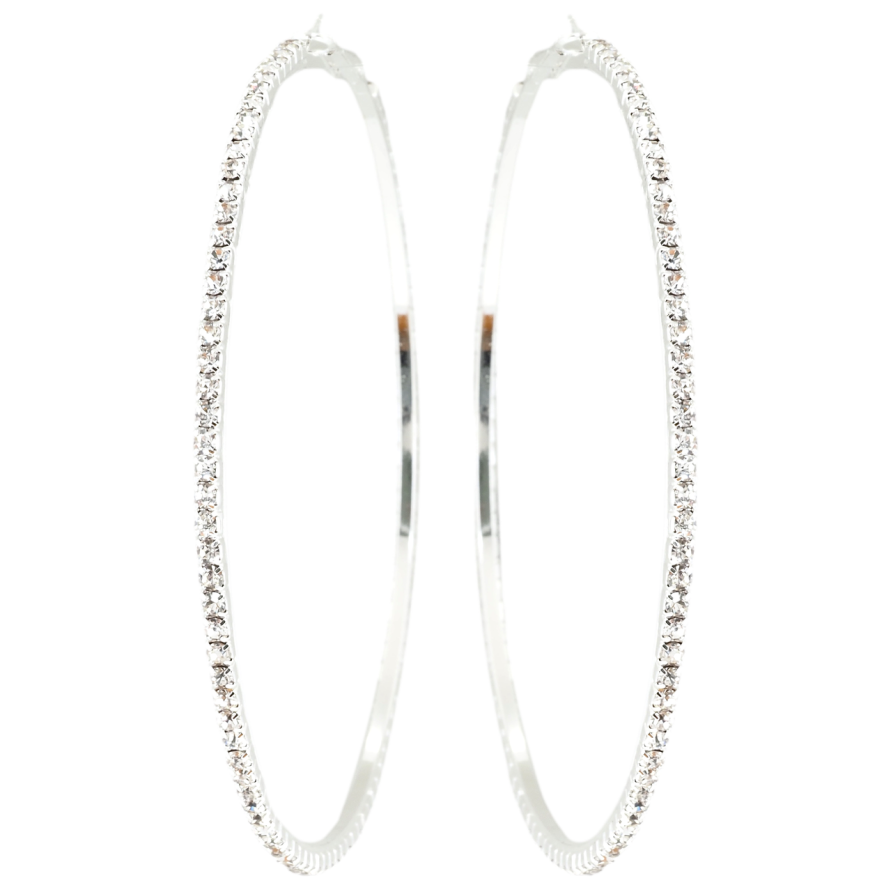 Сережки кільця (конго) Доріжки страз ø 9,5см фото №1