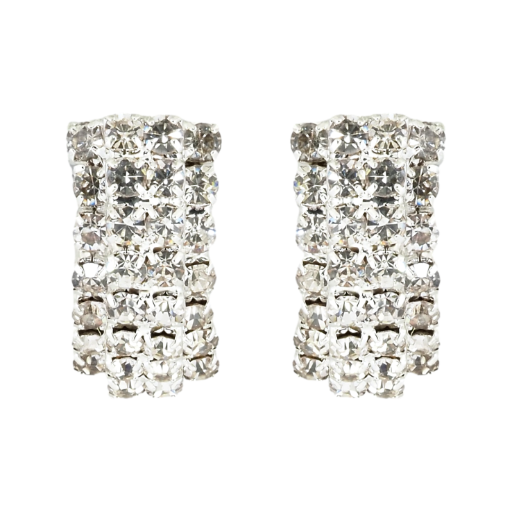 Серьги пусеты Дуги со стразами фото №13