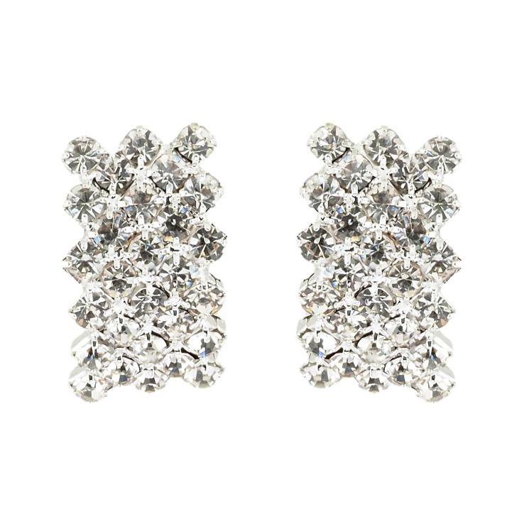 Серьги пусеты Широкие дуги со стразами фото №14