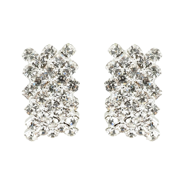 Сережки пусети Широкі дуги зі стразами фото №1