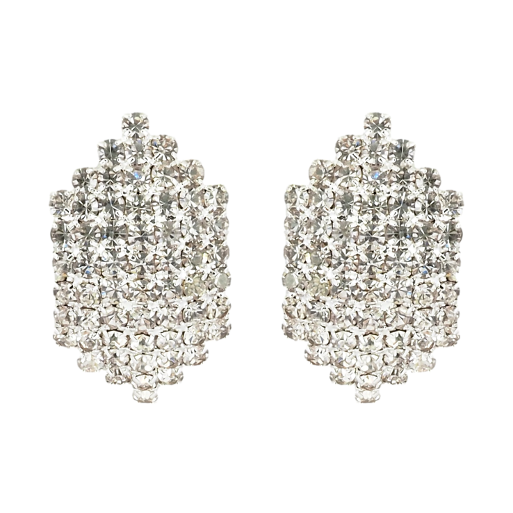 Серьги пусеты Фигурные со стразами фото №19