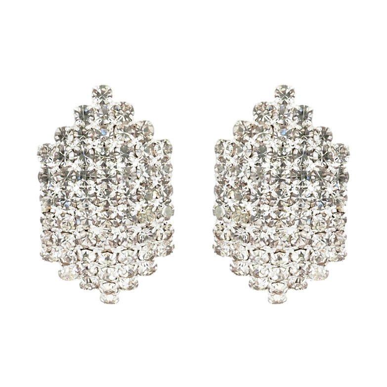 Сережки пусети Фігурні зі стразами фото №1