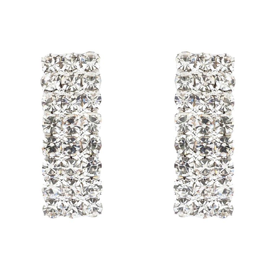 Серьги пусеты Дуги со стразами фото №1