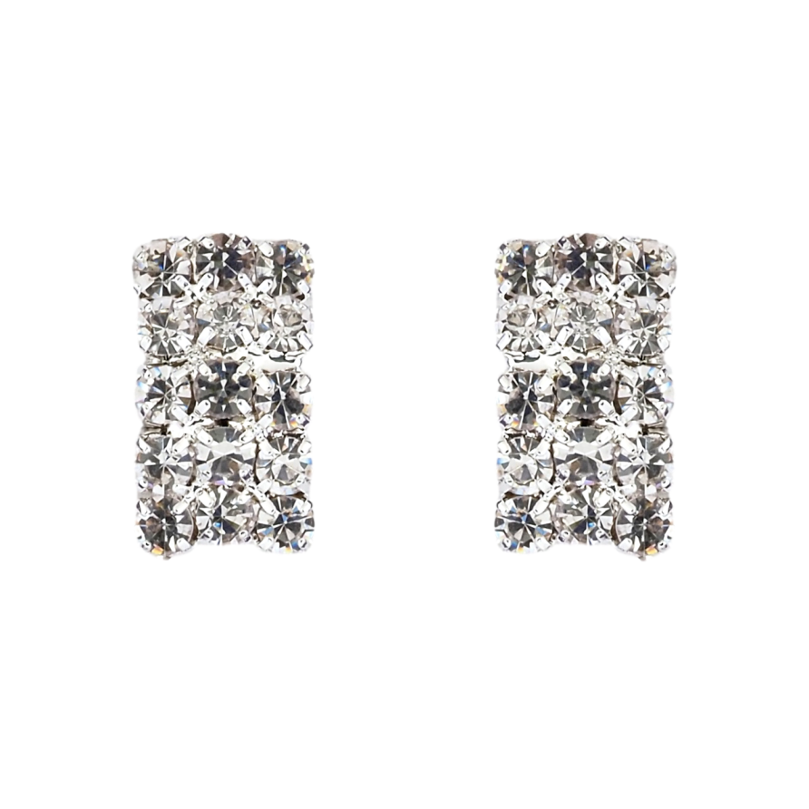 Серьги пусеты Дуги со стразами фото №1