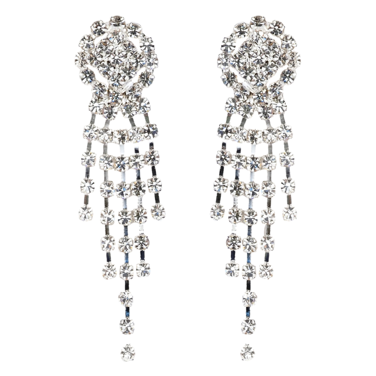 Серьги пусеты Декоративные подвески со стразами фото №4